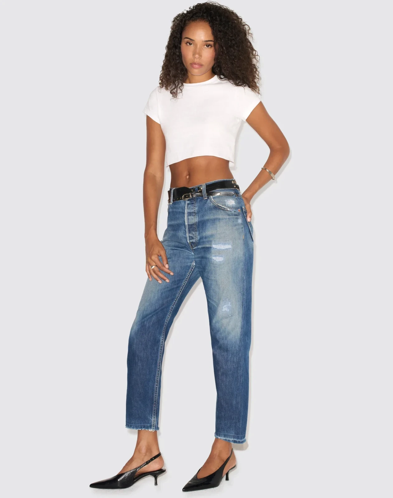 Hanes Cropped 60s Slim Tee