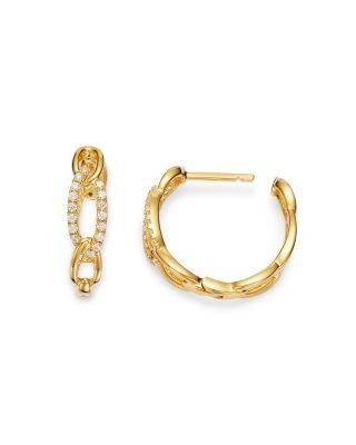Bloomingdale's Fine Collection Chain Link Hoop Earrings in 14K Yellow Gold