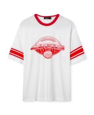 Junk Food Clothing Unisex Nfl San Francisco 49ers Oversized Striped Ringer Tee