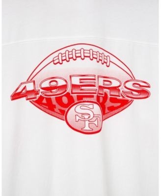 Junk Food Clothing Unisex Nfl San Francisco 49ers Oversized Striped Ringer Tee