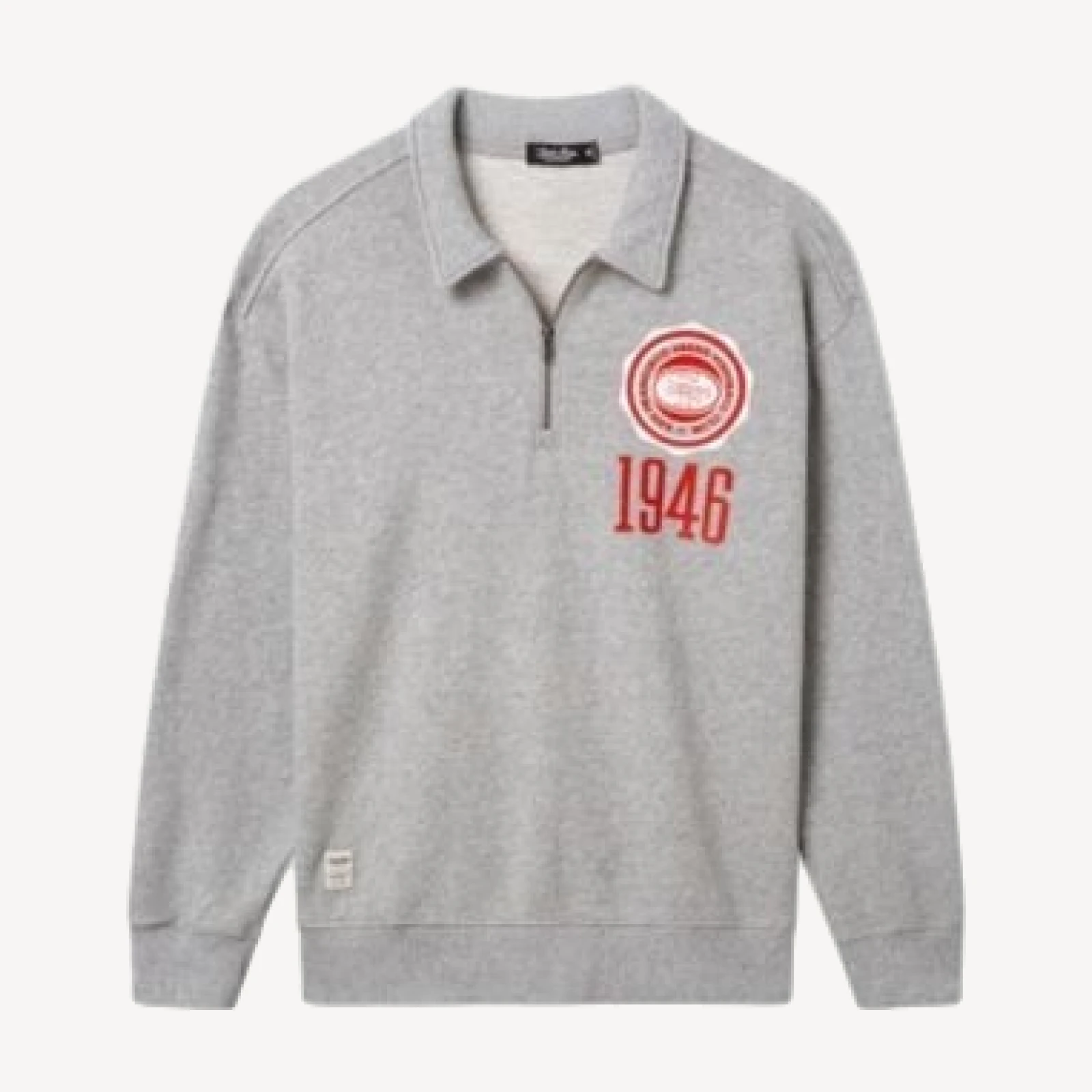 Junk Food Clothing Unisex San Francisco 49ers Flocked Quarter Zip Sweatshirt
