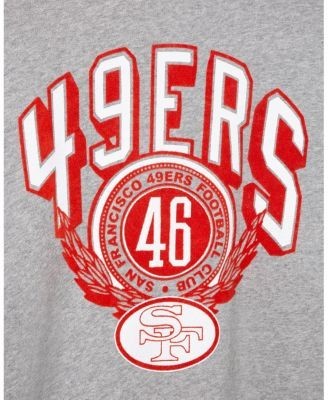 Junk Food Clothing Unisex San Francisco 49ers Flocked Quarter Zip Sweatshirt