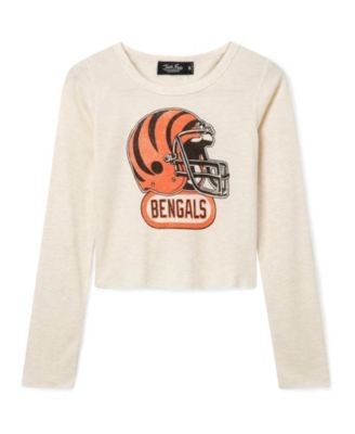 Junk Food Clothing Women's Cincinnati Bengals Helmet Crop Thermal