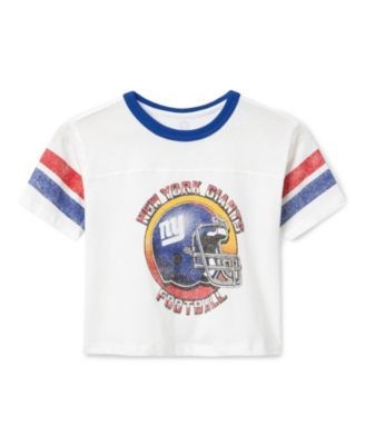 Junk Food Clothing Unisex Nfl New York Giants Striped Ringer Tee - Little Kid, Big Kid