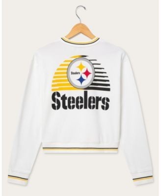 Junk Food Clothing Women's Pittsburgh Steelers Cropped Striped Rib Fleece, photo 2
