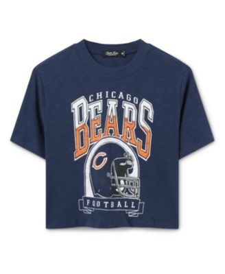 Junk Food Clothing Women's Chicago Bears Helmet Mock Neck Crop Tee