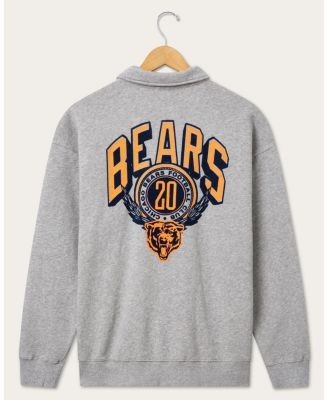 Junk Food Clothing Unisex Chicago Bears Flocked Quarter Zip Sweatshirt