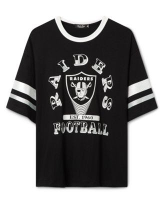 Junk Food Clothing Women's Las Vegas Raiders Glitter Boxy Ringer