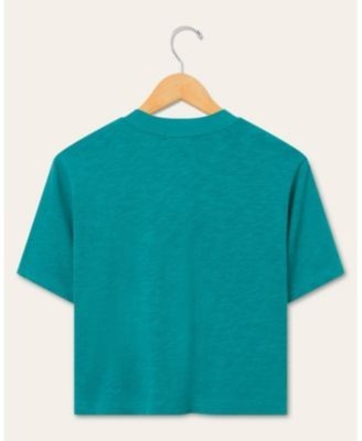 Junk Food Clothing Women's Jacksonville Jaguars Helmet Mock Neck Crop Tee