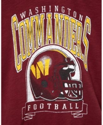 Junk Food Clothing Women's Washington Commanders Helmet Mock Neck Crop Tee