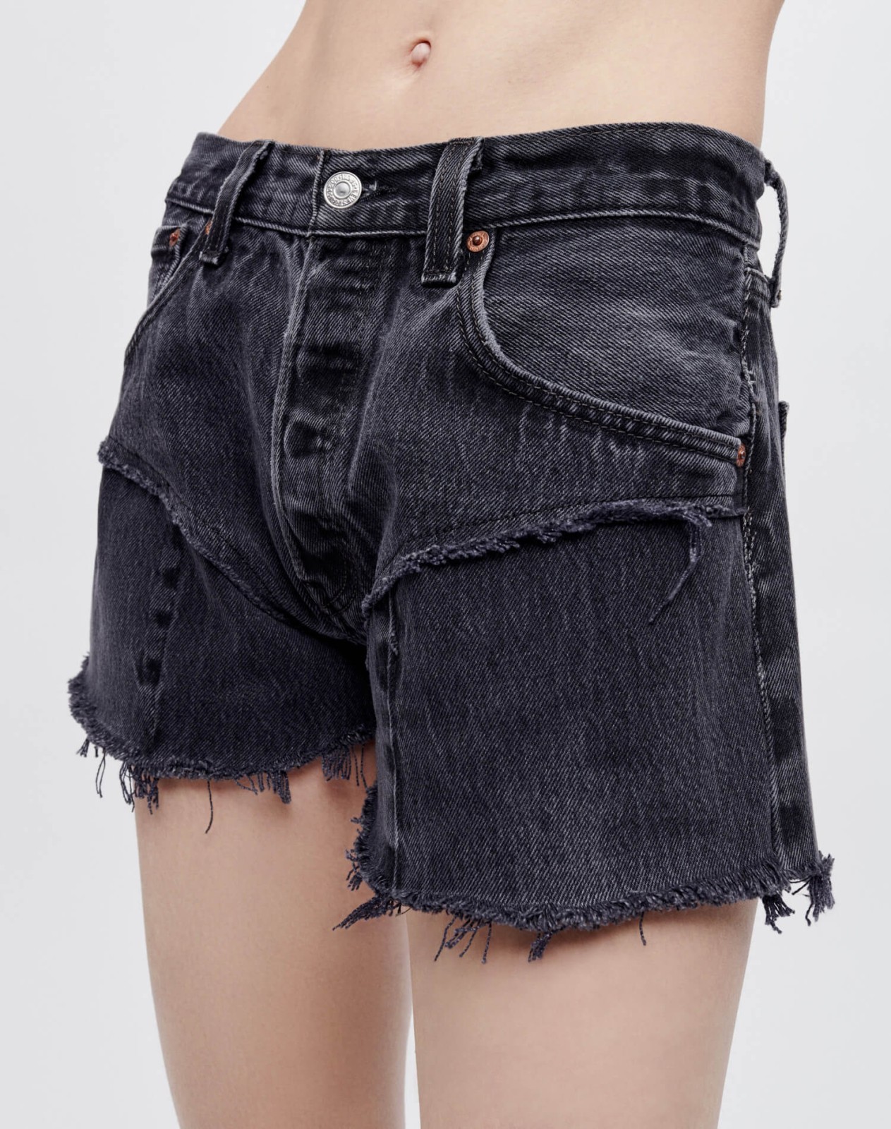 Levi's Black French Cut Mid Rise Relaxed Short