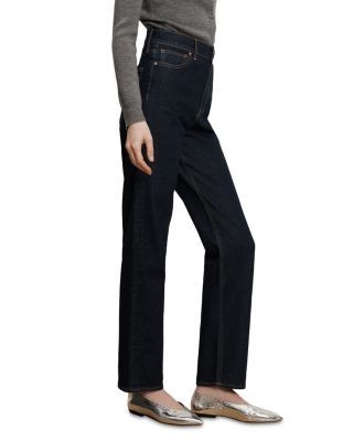 Veronica Beard Leah Mid Rise Straight Jeans in Indigo Rinse