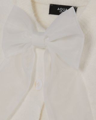 Aqua Girls' Bow Sweater Cardigan Big Kid Exclusive