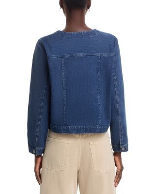 Eileen Fisher Round Neck Jean Jacket, photo 4