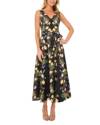 Ted Baker Floral Tie Neck Sleeveless Maxi Dress