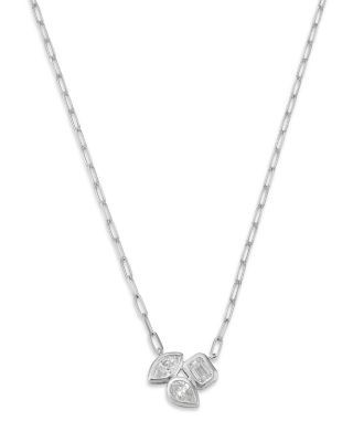 Bloomingdale's Fine Collection Luxe Collection Certified Lab Grown Diamond Mixed Cut Cluster Pendant Necklace in 14K Gold, 0.50 tcw