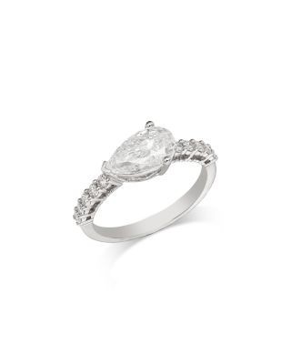 Bloomingdale's Fine Collection Luxe Collection Certified Lab Grown Diamond East West Pear Ring in 18K Gold, 1.50 tcw
