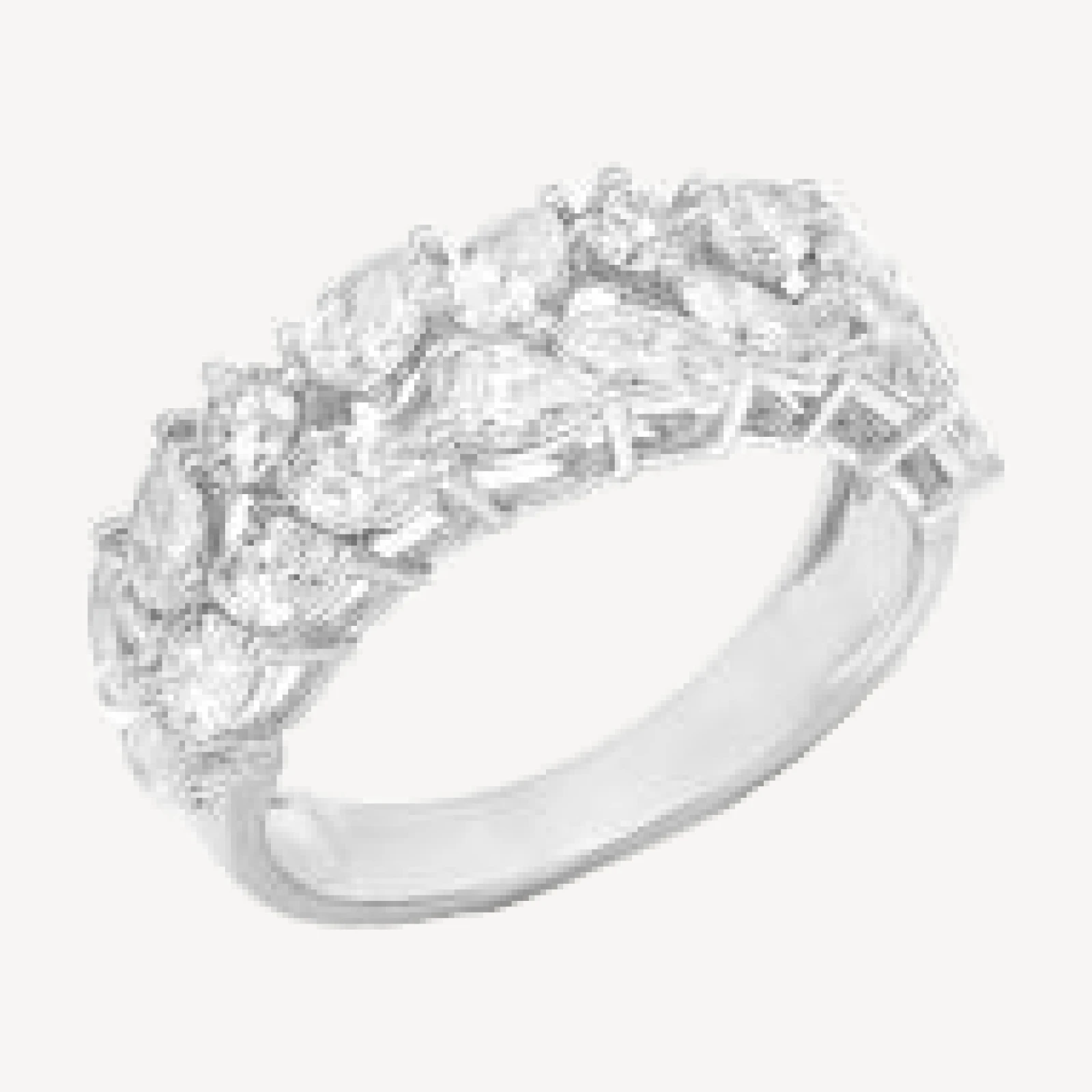 Bloomingdale's Fine Collection Luxe Collection Certified Lab Grown Diamond Mixed Cut Band in 14K White Gold, 2.0 tcw