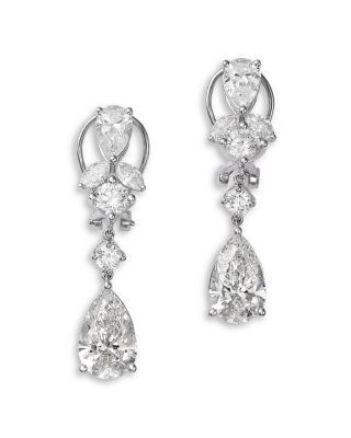 Bloomingdale's Fine Collection Luxe Collection Certified Lab Grown Diamond Fancy Cut Drop Earrings in 14K White Gold, 8.0 tcw
