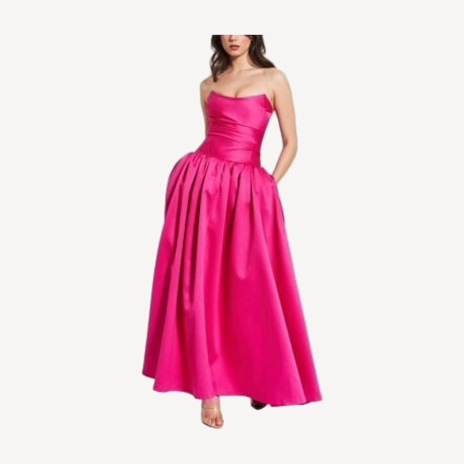 Miss Circle Walterina Satin Strapless Drop Waist Corset Gown