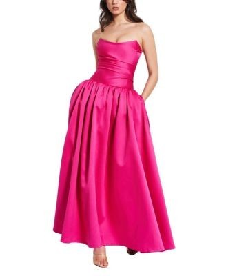 Miss Circle Walterina Satin Strapless Drop Waist Corset Gown