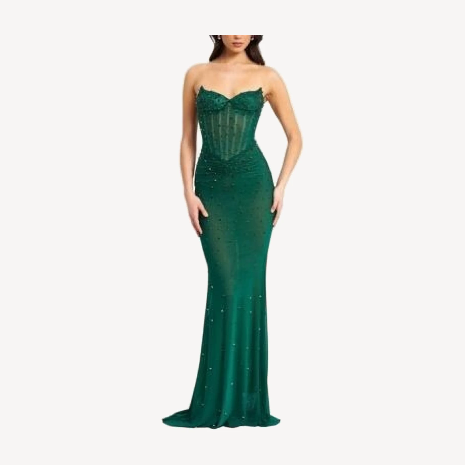 Miss Circle Fatima Sleeveless Corset Mermaid Maxi Evening Dress