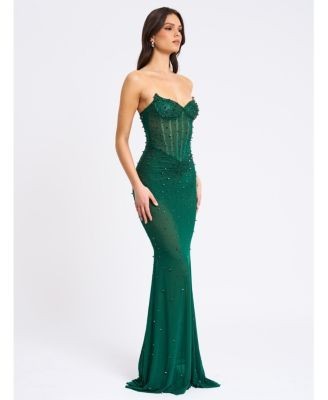 Miss Circle Fatima Sleeveless Corset Mermaid Maxi Evening Dress