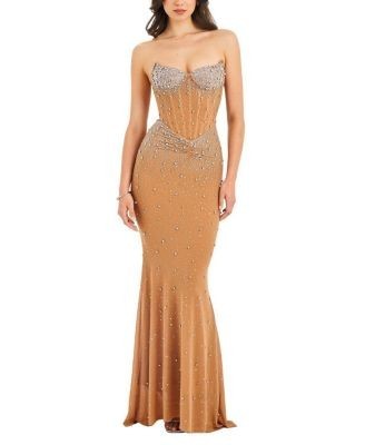 Miss Circle Fatima Embellished Sleeveless Corset Mermaid Maxi Dress