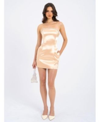 Miss Circle Paisley Strapless Mini Dress