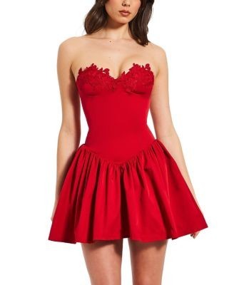 Miss Circle Sacha Drop Waist Corset Puffy Mini Dress