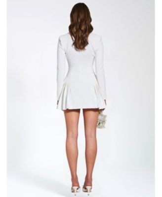 Miss Circle Delia Long Sleeve Blazer Dress with Pleated Detail