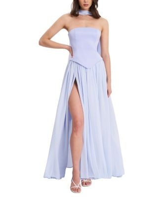 Miss Circle Qianna Peplum Top Chiffon Gown with Scarf