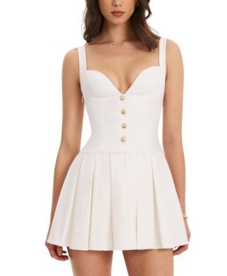 Miss Circle Tala Sleeveless Pleated Preppy Mini Dress