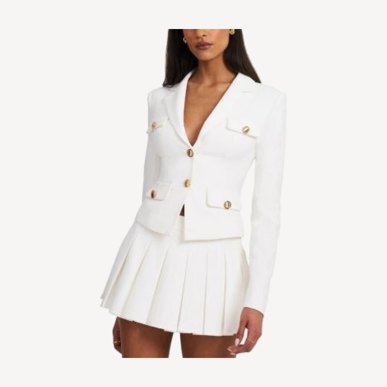 Miss Circle Oakley Gold Buttons Preppy Style Blazer Jacket