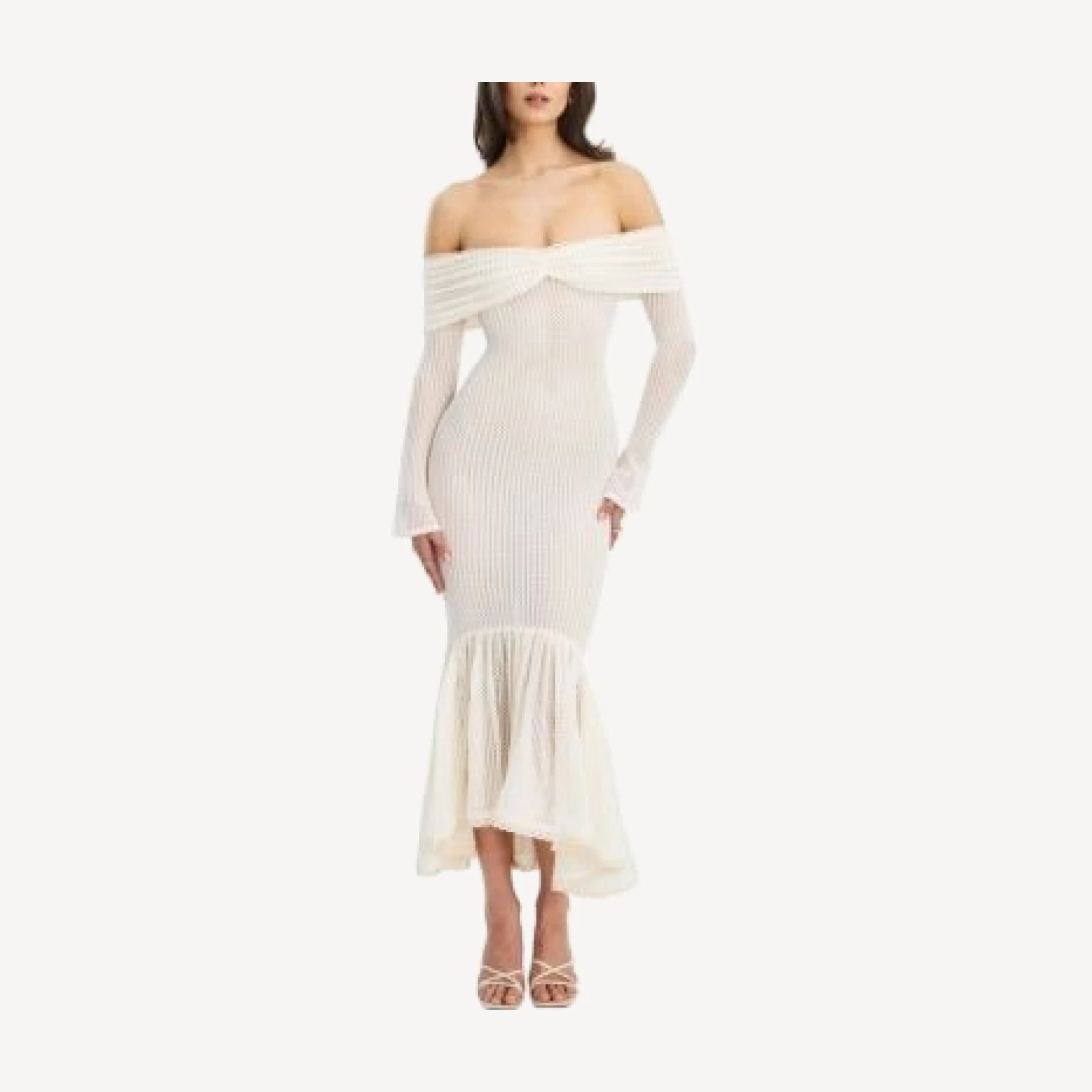 Miss Circle Kaedyn Long Sleeve Crochet Mermaid Maxi Dress