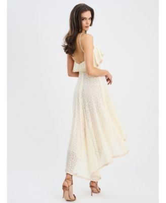 Miss Circle Idra Lace Trim Sleeveless Crochet Midi Trailing Dress