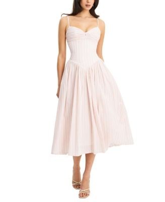 Miss Circle Zania Ruched Breast Cotton Jacquard Midi Dress