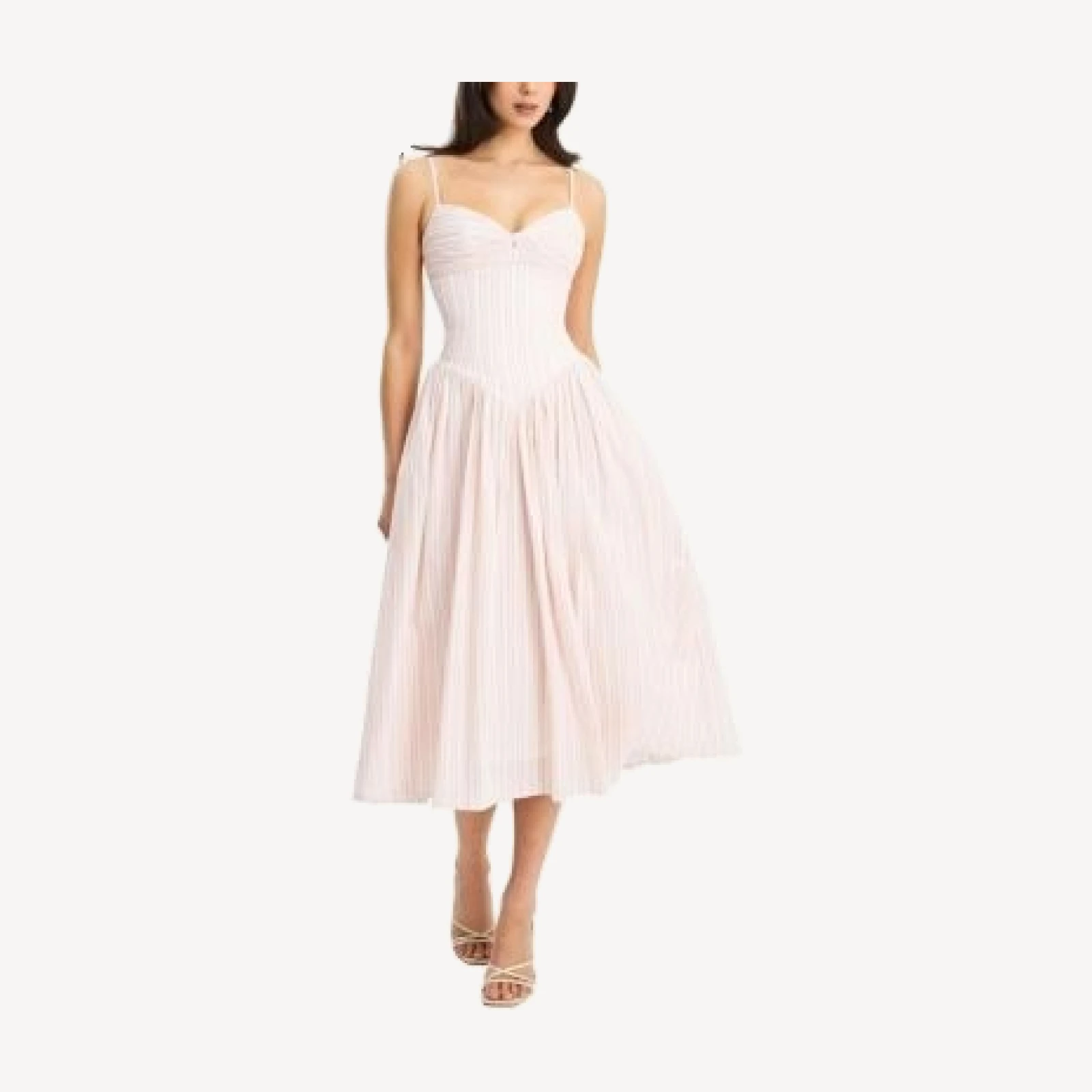 Miss Circle Zania Ruched Breast Cotton Jacquard Midi Dress