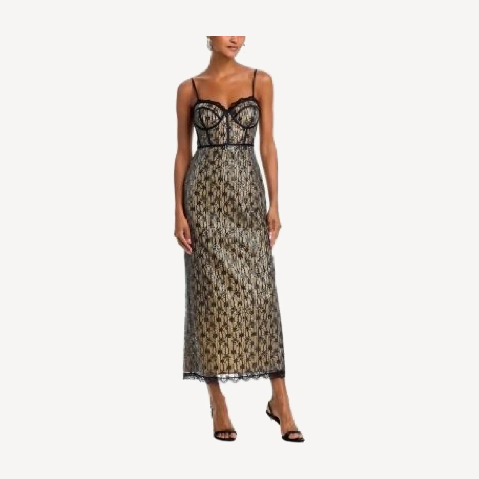 Aqua Lace Bustier Sleeveless Midi Dress - Exclusive