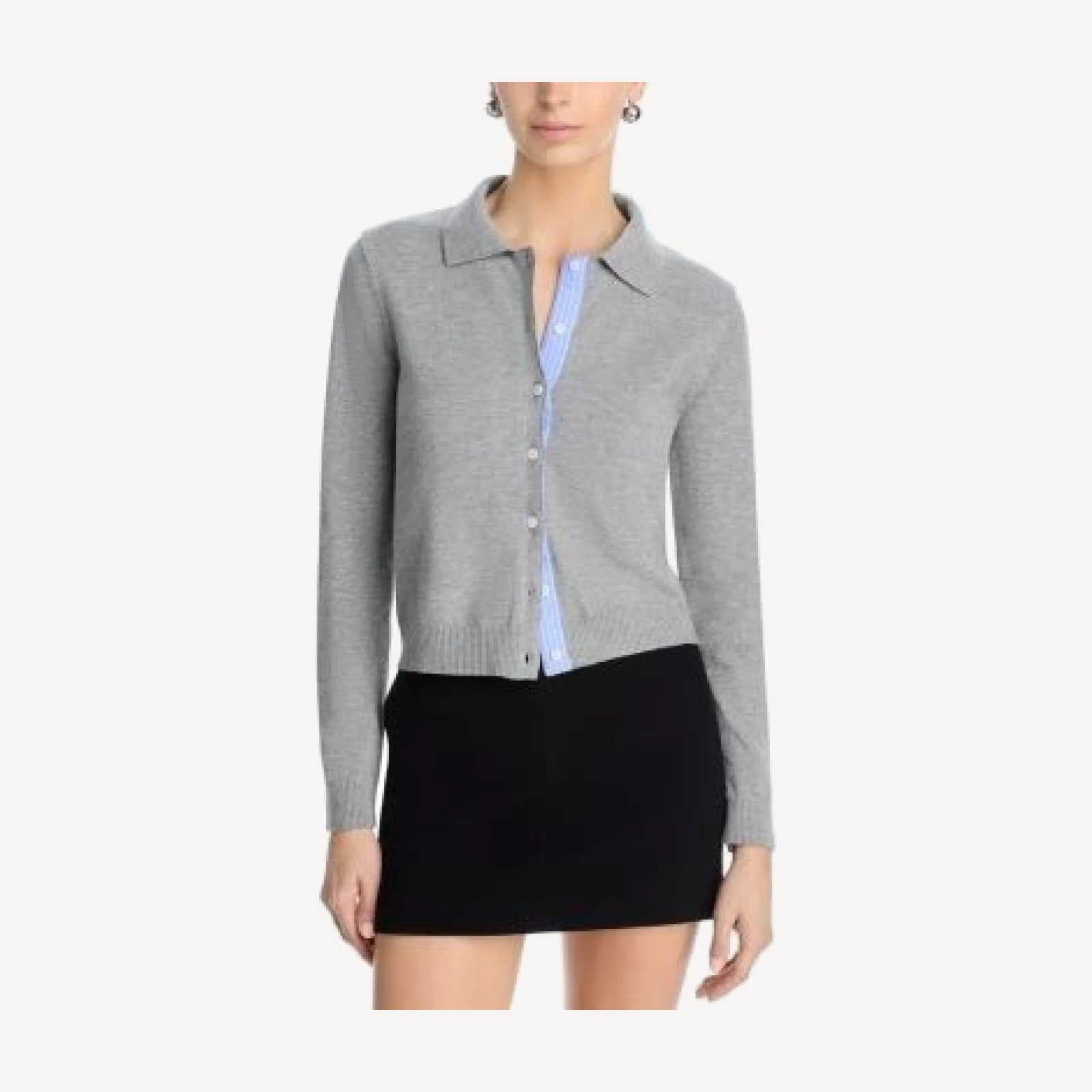 Aqua Collared Button Down Cardigan - Exclusive