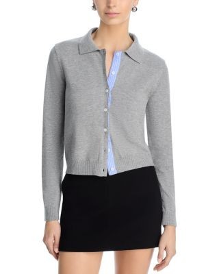 Aqua Collared Button Down Cardigan - Exclusive