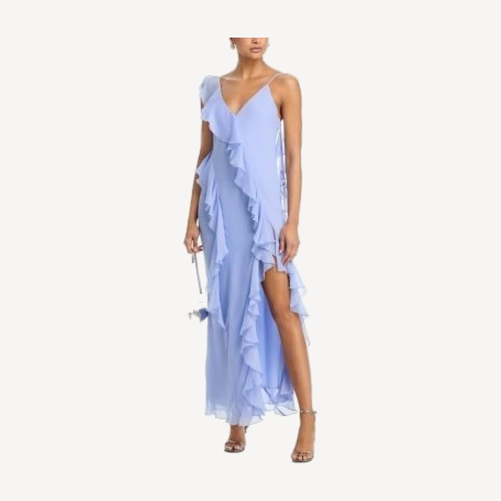 Aqua Ruffled Maxi Dress