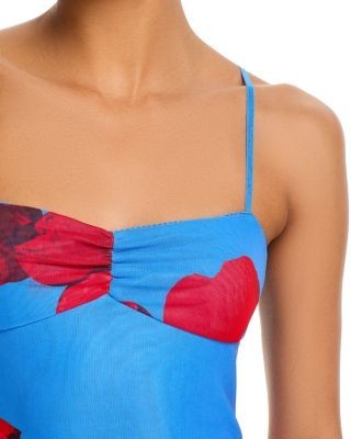 Aqua Floral Mesh Maxi Dress - Exclusive