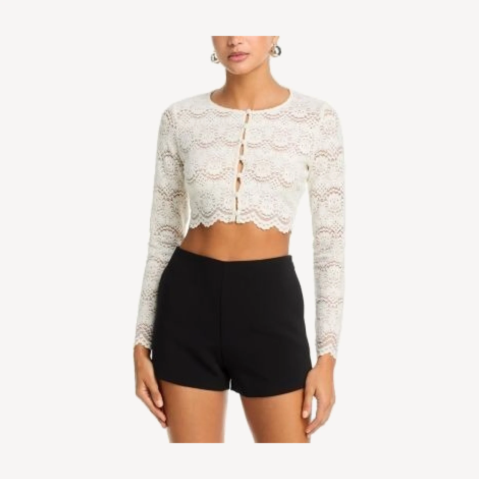 Aqua Crop Lace Cardigan Sweater - Exclusive