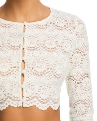 Aqua Crop Lace Cardigan Sweater - Exclusive