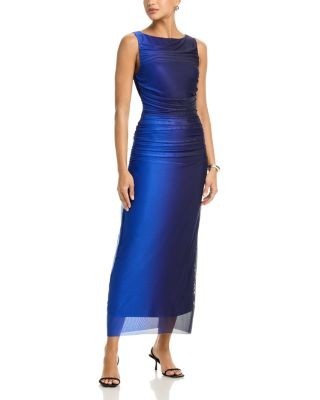 Aqua Ombre Mesh Bodycon Maxi Dress - Exclusive