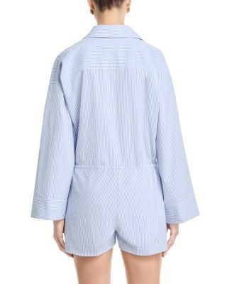 Aqua Stripe Long Sleeve Romper - Exclusive