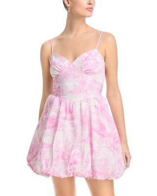 Aqua Shell Toile Bubble Mini Dress - Exclusive