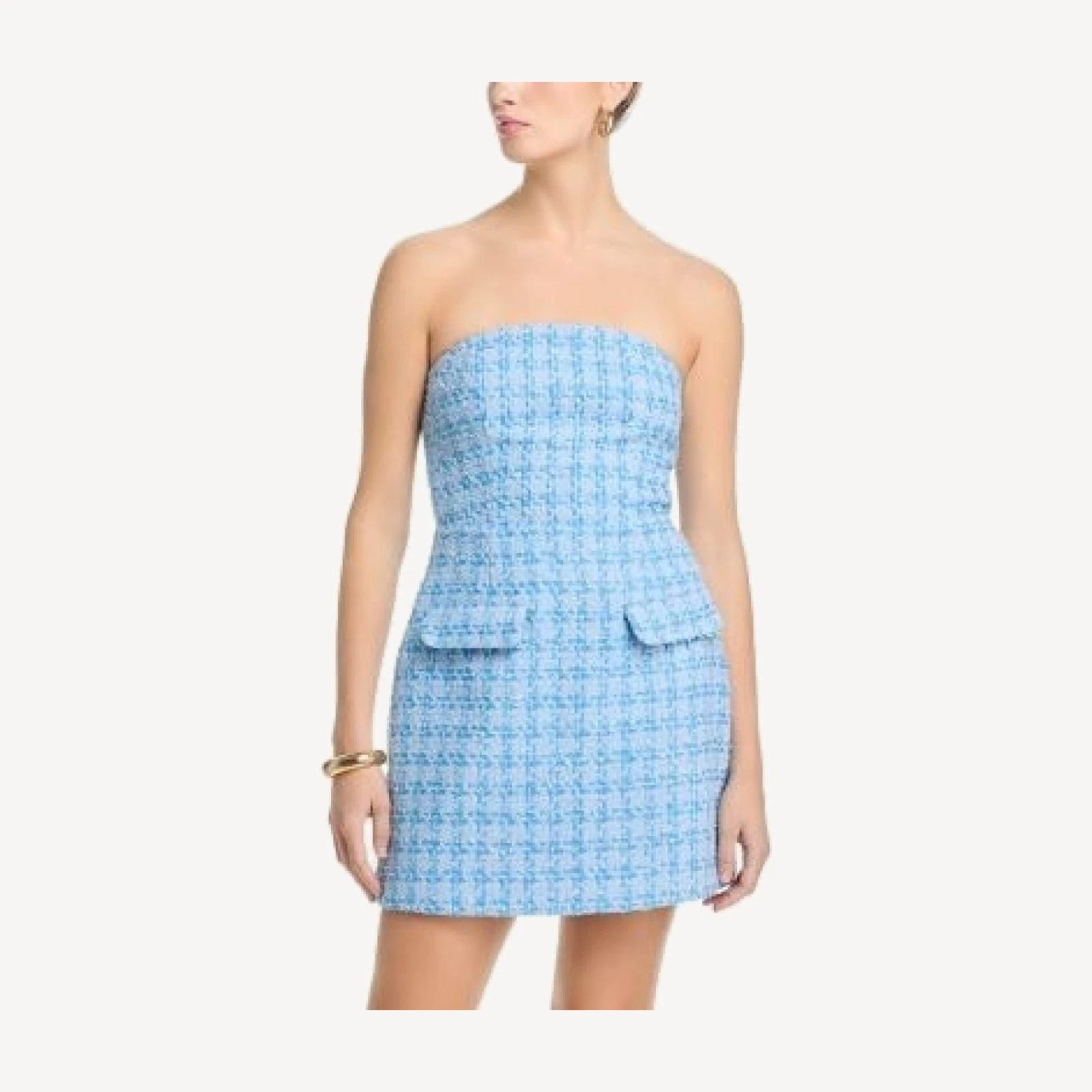 Aqua Tweed Midi Dress - Exclusive
