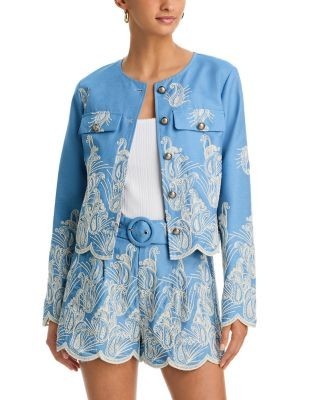 Aqua Embordered Blazer - Exclusive